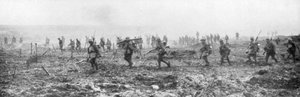 Canadese troepen in niemandsland, Vimy, Frankrijk, Eerste Wereldoorlog, 9 april 1917 door Unbekannt