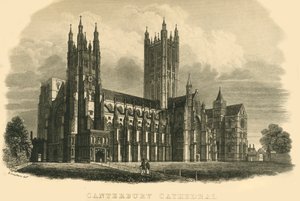 Canterbury Cathedral, begin-midden 19e eeuw door Unbekannt
