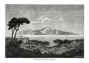 Capri gezien vanaf Massa Lubrense, Italië