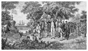 Kapitein Cook claimt Botany Bay, Nieuw-Zuid-Wales, Australië, 1770 door Unbekannt