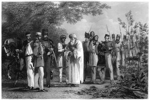 Gevangenneming van de Koning van Delhi door Kapitein Hodson, 1858, ca. 1860 door Unbekannt