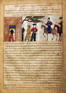 Gevangen Indiase Raja Gebracht naar Sultan Mahmud van Ghazni, Folio uit een Majma..., ca. 1425 door Unbekannt