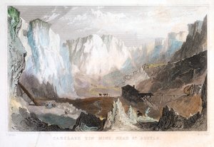 Carglaze tinmijn, nabij St Austell, Cornwall, Engeland, ca. 1825, 1837