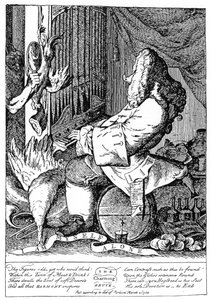 Karikatuur van George Frideric Handel 1685-1759, 1754 door Unbekannt