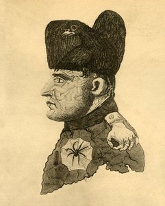 Karikatuur van Napoleon, ca. 1814, 1921