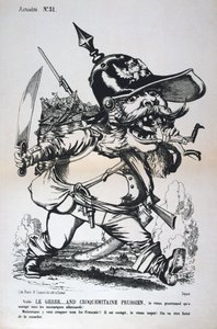 Karikatuur van Wilhelm I van Pruisen, Frans-Duitse oorlog door Unbekannt