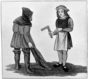 Timmerman en visser, 15e eeuw, 1910 door Unbekannt