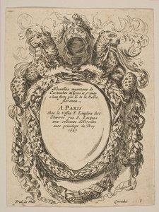 Cartouche met titel: Nouvelles inventions de Cartouches, 17e eeuw