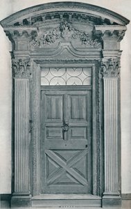 Gesneden houten deuropening, begin achttiende eeuw, 1909