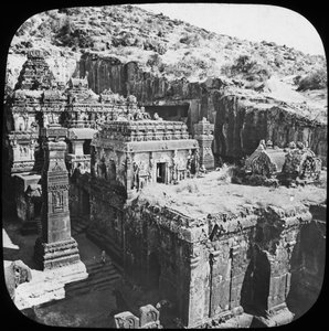 Grotten van Ellora, Maharashtra, India, eind 19e of begin 20e eeuw