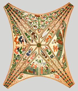 Plafonddecoratie in de Floda-kerk, Flodafors, Södermanland County, Zweden, 1928