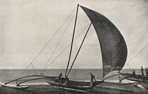 Ceylonese vissersboot met drijver, 1926 door Unbekannt