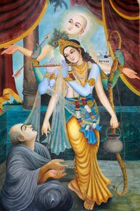 Chaityana Mahaprahbu, een 15e-eeuwse Vaishnava heilige en sociale hervormer, Vrindavan, India