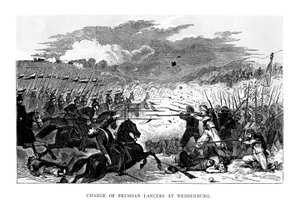 Aanval van de Pruisische Lansiers bij Weissenburg, 1870, 1875 door Unbekannt