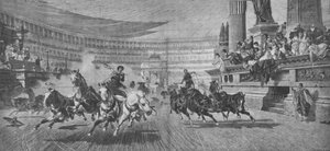 Wagenrennen in het Circus Maximus in Rome, 19e eeuw door Unbekannt