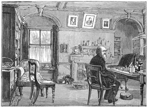 Charles Darwin, Engelse natuuronderzoeker, in zijn studeerkamer