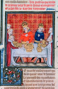 Karel IV ontvangt geschenken, 1375-1379 door Unbekannt