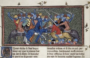 Karel Martel bij de Slag bij Tours, ca 1332-1350 door Unbekannt