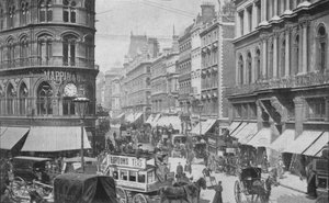 Cheapside vanaf het Mansion House, City of London door Unbekannt
