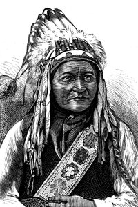 Opperhoofd Sitting Bull, Amerikaanse indiaan, 19e eeuw