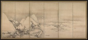 Chinees landschap, 1500s door Unbekannt