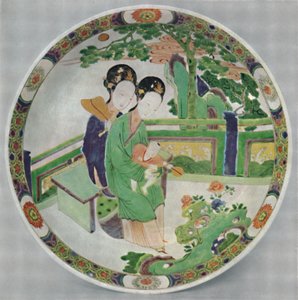 Chinees porseleinen schaal, Famille Verte. Periode van Kang Hsi, 1662-1722, 1928