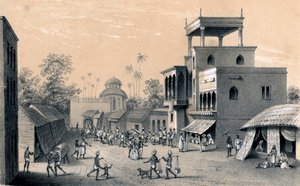 Chittapore weg, Calcutta, 1847 door Unbekannt