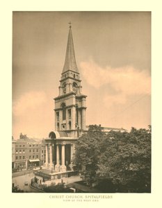 Christ Church, Spitalfields, Uitzicht op het Westelijke Eind, midden-late 19de eeuw