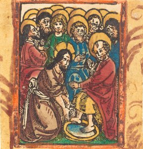 Christus wast de voeten van de apostelen, ca. 1490-1500 door Unbekannt