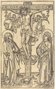 Christus aan het Kruis met Engelen, ca. 1490 door Unbekannt