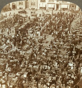 Grootste markt van Christiania, Noorwegen, ca. 1905 door Unbekannt