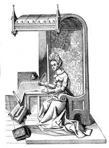 Christine de Pizan 1364-1430, middeleeuwse schrijver, retoricus en criticus, 15e eeuw, 1870 door Unbekannt