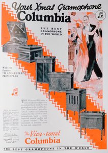 Kerstadvertentie voor Columbia Gramophones, 1929 door Unbekannt