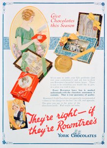 Kerstadvertentie voor Rowntrees York Chocolates, 1924 door Unbekannt