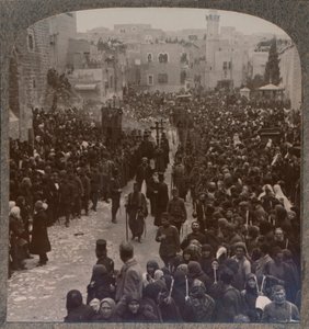 Kerstprocessie in Bethlehem, c1900