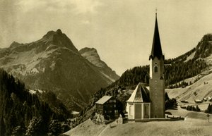 Kerk in Schröcken, Bregenzerwald, Oostenrijk, ca. 1935 door Unbekannt