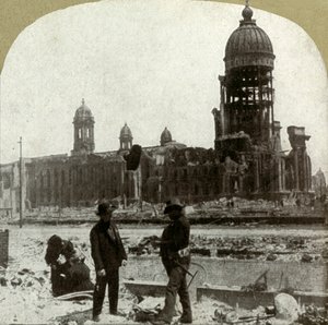 Stadhuis vanaf McAllister St. kijkend naar het noordoosten, 1906