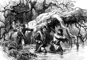 Clark en zijn soldaten steken de Wabash over, c1778-1779 c1880 door Unbekannt