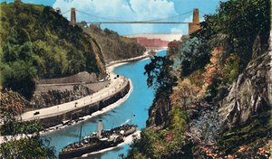 Clifton Suspension Bridge vanaf Leigh Woods, Bristol, ca. 1940s door Unbekannt
