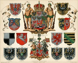Wapen van het Koninkrijk Pruisen en provincies Meyers Großer Konversations-Lexikon door Unbekannt
