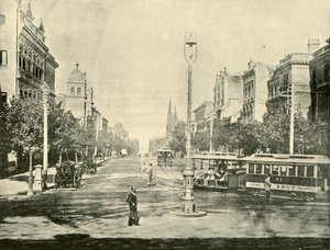 Collins Street, Melbourne, vanaf de Treasury Buildings, 1901 door Unbekannt