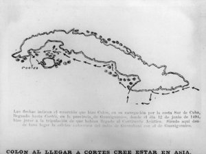 Columbus toen Cortes in Cuba aankwam, 15e eeuw, 1920s