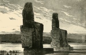 Kolossale beelden in Thebe, 1890 door Unbekannt