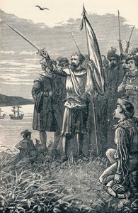 Columbus neemt bezit van San Salvador voor Spanje, 1904