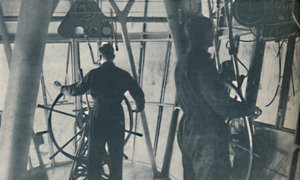 Comfort voor passagiers en de cabine van een wonderbaarlijke centrale controle, ca. 1935 door Unbekannt