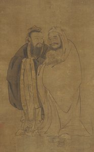 Confucius en Boeddha die een Qilin Wiegen, Ming-dynastie, 15e eeuw door Unbekannt