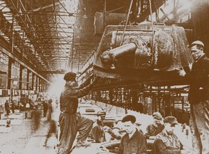 Constructie van de T-34 tanks in de Kirov fabriek in Tsjeljabinsk door Unbekannt