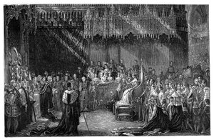 Kroning van koningin Victoria in Westminster Abbey, Londen, 28 juni 1838, 1900 door Unbekannt