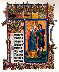 Kostuum van een Man & een Vrouw in de tijd van Edward II door Unbekannt