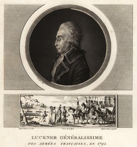 Graaf Nicolas Luckner, Franse revolutionaire generaal, Generalissime des Armées Françaises, geëxecuteerd in 1794